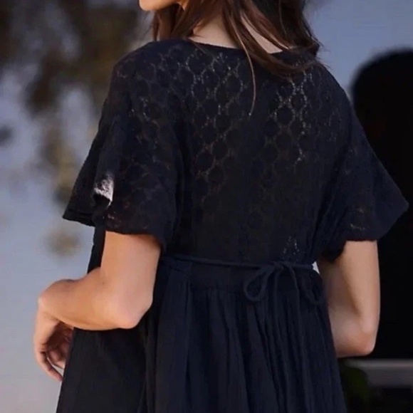 Free People Bring The Romance Ruffles Lace Romantic Midi Dress XS - Picture 2 of 3